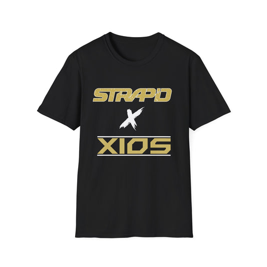 Stylish Unisex Softstyle T-Shirt with STRAP'D and XIOS Design | Casual Wear, Unique Gifts, Comfortable Apparel