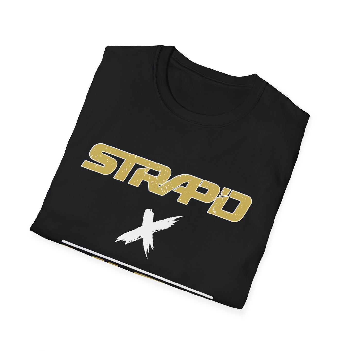 Stylish Unisex Softstyle T-Shirt with STRAP'D and XIOS Design | Casual Wear, Unique Gifts, Comfortable Apparel