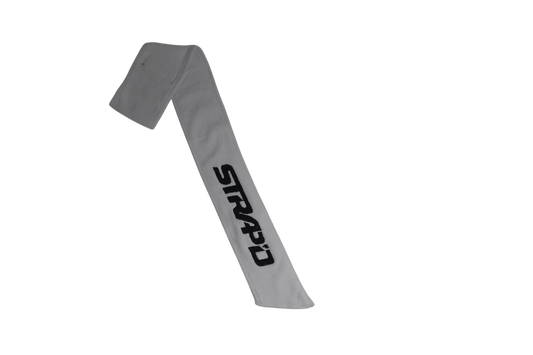 “STRAP’D 30” White Football Towel – ONLY THE STRAPD SURVIVE
